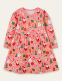 Santa Claus Gingerbread Man Full Printed Dress - CCMOM
