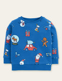 Santa Claus Gingerbread Man Printed Sweatshirt
