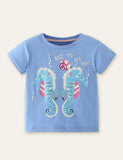 Seahorse Printed T-shirt - CCMOM