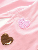Sequined Love Sweatshirt Mesh Set - CCMOM