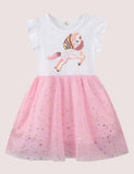 Sequined Unicorn Mesh Dress - CCMOM
