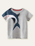 Shark Appliqu¡§| T-shirt - CCMOM
