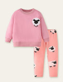 Sheep Appliqu¡§| Sweatshirt Set - CCMOM