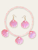 Shell Mermaid Necklace and Earrings Set - CCMOM