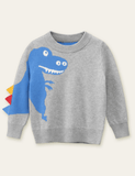 Shy Dinosaur Pattern Sweater - CCMOM