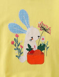 Shy Rabbit Appliqu¡§| Carrot Embroidered Sweatshirt - CCMOM
