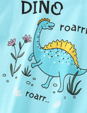 Smiley Dinosaur Printed Long-Sleeved T-shirt - CCMOM