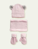 Solid Color with Fur Hat + Gloves + Scarf - CCMOM