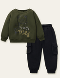 Splash-Ink Bear Printied Long-Sleeve Set - CCMOM