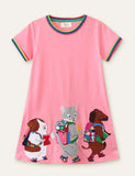 Squirrel Animal Friends Appliqu¡§| Dress