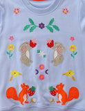 Squirrel Rabbit Appliqu¡§| Embroidered Sweatshirt - CCMOM