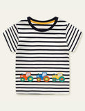 Striped Patch Short Sleeve