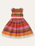 Striped Printed Sleeveless Dress