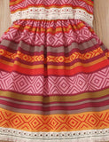 Striped Printed Sleeveless Dress - CCMOM