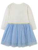 Swan Appliqu¡§| Mesh Long Sleeve Dress - CCMOM