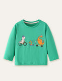 Three Dinosaur Printed Long-Sleeved T-shirt - CCMOM