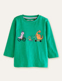 Three Dinosaur Printed Long-Sleeved T-shirt - CCMOM