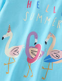 Three Flamingo Printed Long-Sleeved T-shirt - CCMOM