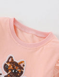 Three Sequined Kitten Long-Sleeved T-shirt - CCMOM
