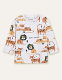 Tiger Lion Printed Long Sleeve T-shirt - CCMOM