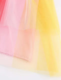 Today Only-Toddler Girl Rainbow Short Sleeves Tulle Dress - CCMOM