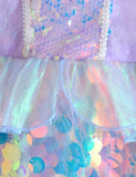 Toddler & Kid Girl Sequins Design Mermaid Fluttler-sleeve Party Dress - CCMOM