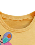 Toddler & Kid Rainbow Butterfly Appliqu¡§| Short Sleeves Splice Dress - CCMOM