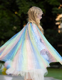 Toddler & Kids Girl Mesh Sequins Party Cape - CCMOM