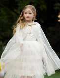 Toddler & Kids Girl Mesh Sequins Party Cape - CCMOM