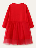Toddler Bird Appliqu¡§| Flower Embroidered Long Sleeve Dress - CCMOM