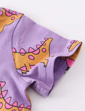 Toddler Boy Dinosaur Full Print 100% Cotton T-shirt - CCMOM