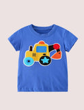 Toddler Boy Excavator Embroidered Short Sleeves Tee - CCMOM