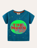 Toddler Boy Glowing Dinosaur Appliqu¡§| 100% Cotton T-shirt - CCMOM