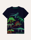 Toddler Boy Glowing Dinosaur Appliqu¡§| 100% Cotton T-shirt