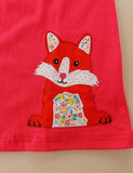 Toddler Floral Fox Appliqu¡§| Long Sleeve Casual Dress - CCMOM