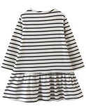 Toddler Giraffe Appliqu¡§| Long Sleeves Ruffle Hem Splice Dress - CCMOM