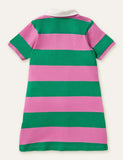 Toddler Girl 3D Horse Appliqu¡§| Lapel Collar Button Design Dress - CCMOM