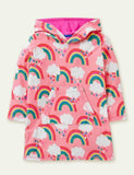Toddler Girl Animal Appliqu¡§| Stripe Pull Over Hoodie Dress - CCMOM