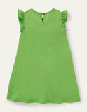 Toddler Girl Big Elephant Appliqu¡§| Flutter-sleeve Dress - CCMOM