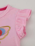 Toddler Girl Butterfly Embroidered Flutter-sleeve Layered Mesh Splice Dress - CCMOM