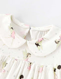 Toddler Girl Butterfly Girl Printed Lapel Collar Dress - CCMOM