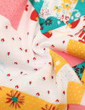 Toddler Girl Color Grid Printed Short Sleeves Splice Dress - CCMOM