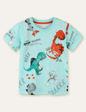 Toddler Girl Dinosaur Printed Short Sleeves T-shirt - CCMOM
