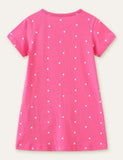 Toddler Girl Fish Appliqu¡§| Short Sleeves Casual Polka Dots Dress - CCMOM