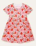 Toddler Girl Floral & Bird Print Casual Cotton Dress - CCMOM