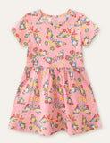 Toddler Girl Floral Butterfly Printed Splice Dress - CCMOM