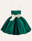 Toddler Girl Floral Embroidered Sleeveless Bow Belted Party Dress - CCMOM