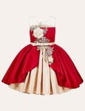 Toddler Girl Floral Embroidered Sleeveless Bow Belted Party Dress - CCMOM