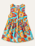 Toddler Girl Floral Print Sleeveless Splice Dress - CCMOM