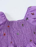 Toddler Girl Full Print Butterfly Short Sleeves Dress - CCMOM